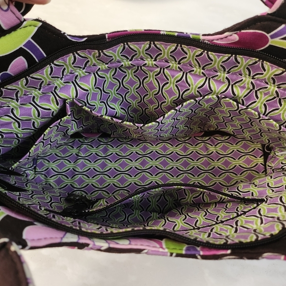 Vera Bradley, purple, punch, floral Gabby, quilted purse. - Picture 9 of 9